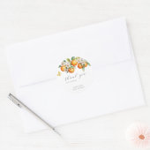 Sinaasappels Bright Citrus Floral Baby shower Dank Ronde Sticker (Envelop)