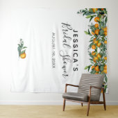 Sinaasappels Bruidsuitnodiging Achtergrond Fotohok Wandkleed (In Situ (horizontaal))