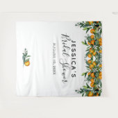 Sinaasappels Bruidsuitnodiging Achtergrond Fotohok Wandkleed (Voorkant (horizontaal))