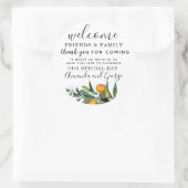 Sinaasappels Bruiloft gunst gepersonaliseerd dank Ronde Sticker (Tas)