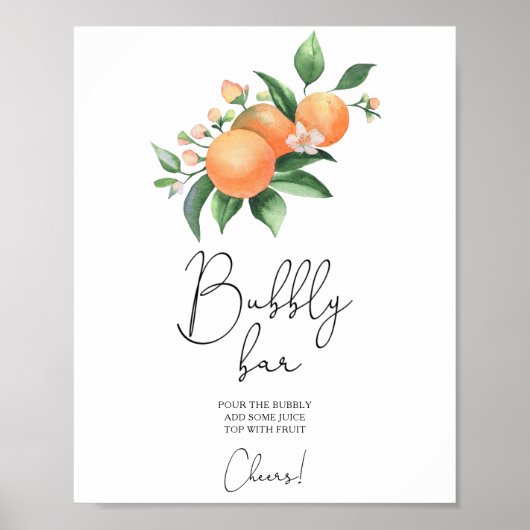 Sinaasappels - bruisende bar poster (Voorkant)