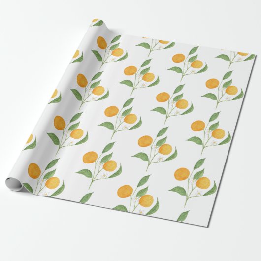 sinaasappels cadeaupapier (Uitgerold)