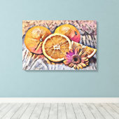 Sinaasappels Canvas Afdruk (Insitu (Houten vloer))