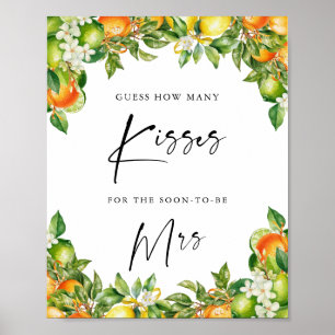 Sinaasappels Citroen Citrus hoeveel kussen bruidsm Poster