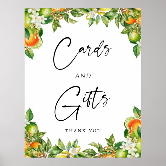 Sinaasappels Citroen Citrus Kaarten en geschenken  Poster (Voorkant)