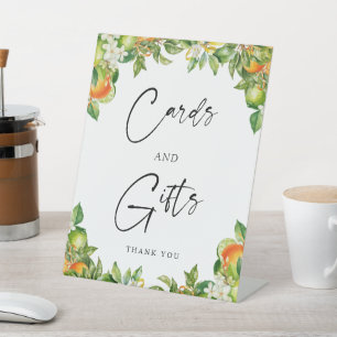 Sinaasappels Citroen Citrus Kaarten en geschenken Reclamebord Met Voetstuk