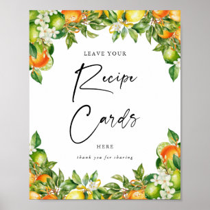 Sinaasappels Citroen Citrus Recept Kaarten Teken Poster