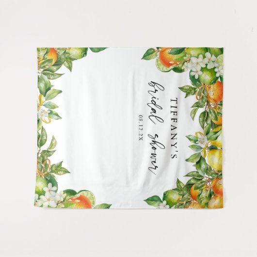 Sinaasappels Citroen Citrus Vrijgezellenfeest Wandkleed (Voorkant (horizontaal))