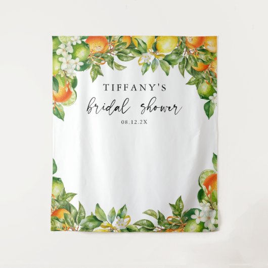 Sinaasappels Citroen Citrus Vrijgezellenfeest Wandkleed (Voorkant)