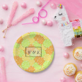 sinaasappels citroenen limoen citrusvruchten papieren bordje (Feest)