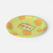 sinaasappels citroenen limoen citrusvruchten papieren bordje (Gekanteld)