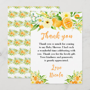 Sinaasappels Citrus Baby Shower Bedankkaart