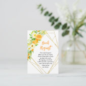 Sinaasappels Citrus Baby Shower Boek Verzoek Informatiekaartje (Staand voorkant)