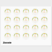 Sinaasappels Citrus Baby shower Bookplate Ronde Sticker (Vel)