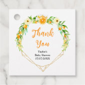 Sinaasappels Citrus Baby shower Dank u Bedankjes Labels (Voorkant)