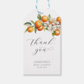 Sinaasappels Citrus Baby shower Dank u Cadeau Labe Cadeaulabel (Voorkant)