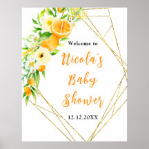 Sinaasappels Citrus Baby Shower Welkom