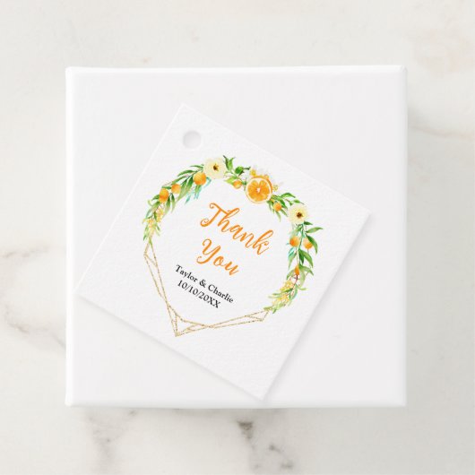 Sinaasappels Citrus bruiloft Dank u Bedankjes Labels (In situ)