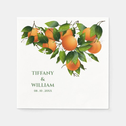 Sinaasappels Citrus Fruit Cocktail Party servetten (Voorkant)