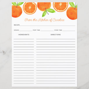 Sinaasappels Citrus Fruit Receptkaart Binder Inzet