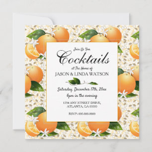 Sinaasappels Citrus Fruits Floral Cocktail Party I Kaart