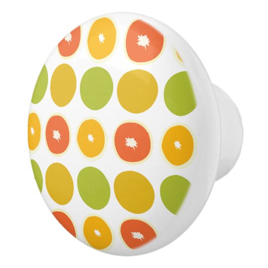 Sinaasappels Citrus Fruits Food Pattern Keramische Knop (Rechts)