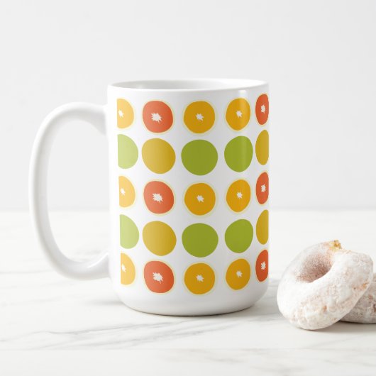 Sinaasappels Citrus Fruits Food Pattern Koffiemok (Met donut)