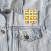 Sinaasappels Citrus Fruits Food Pattern Vierkante Button 5,1 Cm (In situ)