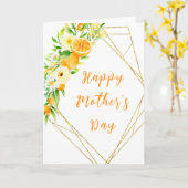 Sinaasappels Citrus Happy Moederdag Kaart (Gele Bloem)