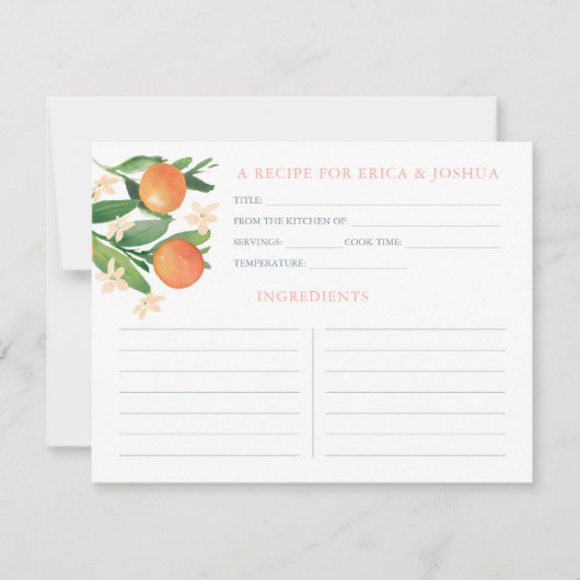 Sinaasappels Citrus Matching Vrijgezellenfeest Rec Kaart (Voorkant)