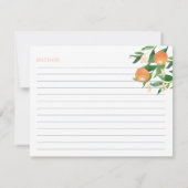 Sinaasappels Citrus Matching Vrijgezellenfeest Rec Kaart (Achterkant)