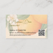 Sinaasappels Citrus Moderne Waterverf QR Code Visitekaartje (Achterkant)