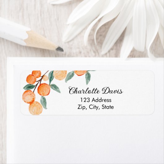 Sinaasappels citrus script retouradres etiket (Insitu)