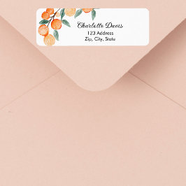 Sinaasappels citrus script retouradres etiket