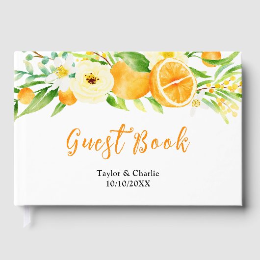 Sinaasappels Citrus Wedding Gastenboek (Voorkant)