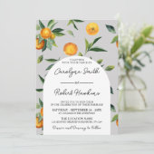 Sinaasappels Citrus Wedding Invitation Kaart (Staand voorkant)