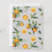 Sinaasappels Citrus Wedding Invitation Kaart (Achterkant)
