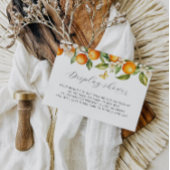 Sinaasappels Citrus Zomer Display Douche Baby show Informatiekaartje