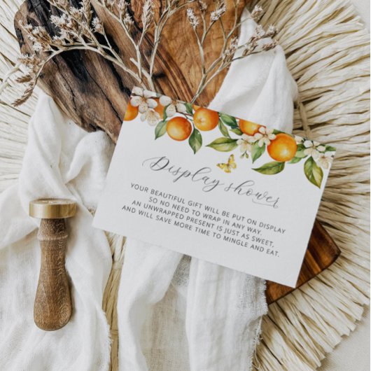 Sinaasappels Citrus Zomer Display Shower Baby Show Informatiekaartje