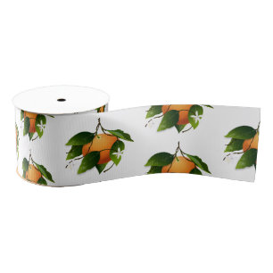 Sinaasappels Citrusvruchten Bloemen Botanische tui Grosgrain Lint