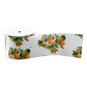 Sinaasappels Citrusvruchten Bloemen Botanische tui Grosgrain Lint