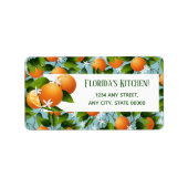 Sinaasappels Citrusvruchten Bloemen Etiket (Voorkant)