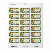 Sinaasappels Citrusvruchten Bloemen Etiket (Full Sheet)