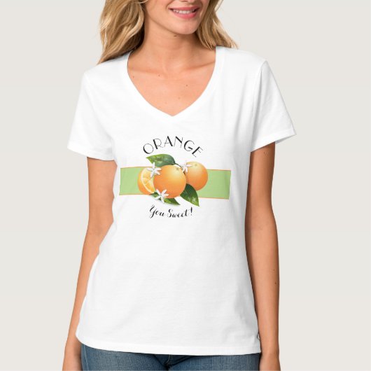 Sinaasappels Citrusvruchten Bloemen T-shirt (Voorkant)