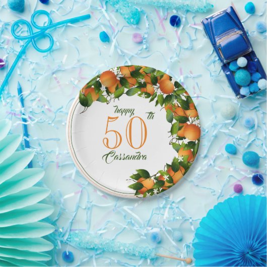 Sinaasappels Citrusvruchten | Verjaardag Papieren Bordje (Feest)