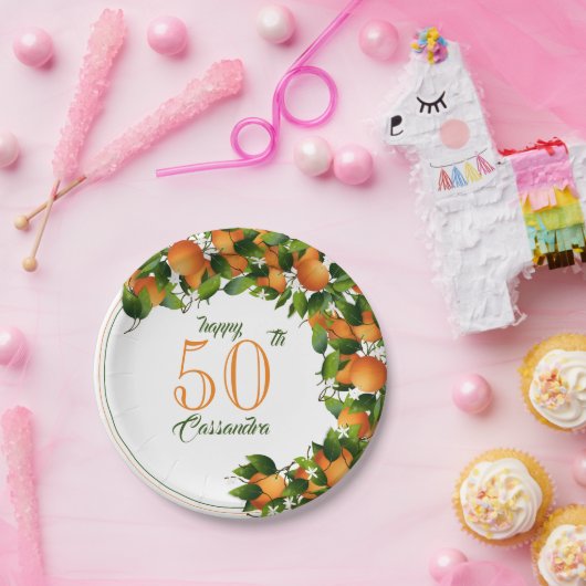 Sinaasappels Citrusvruchten | Verjaardag Papieren Bordje (Feest)