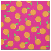 Sinaasappels Cute Fruit Kitchen Roze Stof (Swatch)