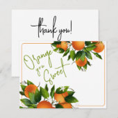 Sinaasappels dank u notitiekaartje (Voorkant / Achterkant)