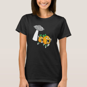 Sinaasappels die vliegen op juicer Squeezer Oranje T-shirt