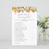 Sinaasappels die weet mama beste Baby shower spel (Staand voorkant)